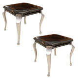 A PAIR OF MARBLE SIDE TABLES