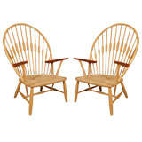 Vintage Pair of Peacock Chairs by Hans J.Wegner