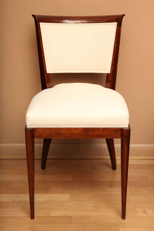 French Suite of Six Art Deco Dining Chairs For Sale
