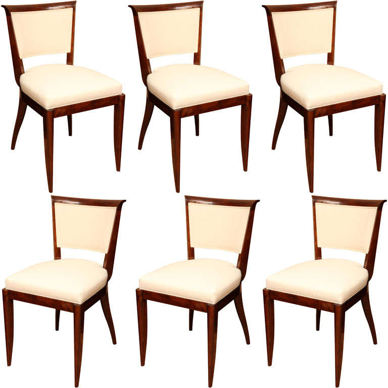 Suite of Six Art Deco Dining Chairs For Sale