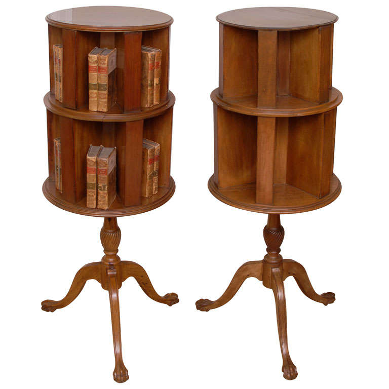 Pair of Mahogany Revolving Bookcases For Sale