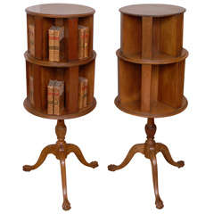 Pair of Mahogany Revolving Bookcases