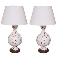 Pair of Sculptural Italian Ceramic Table Lamps