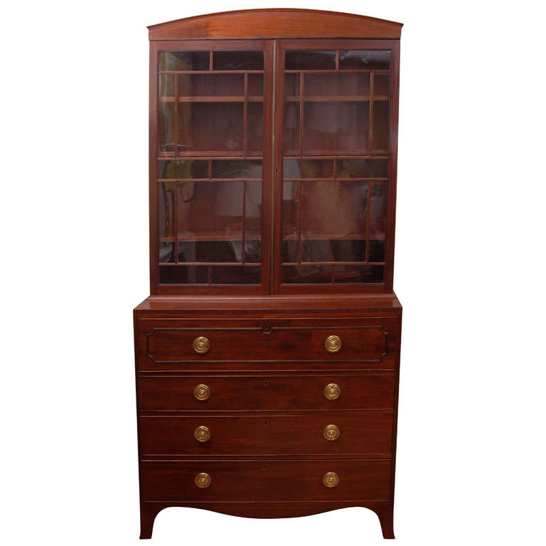 George III Mahogany Secretary Bookcase