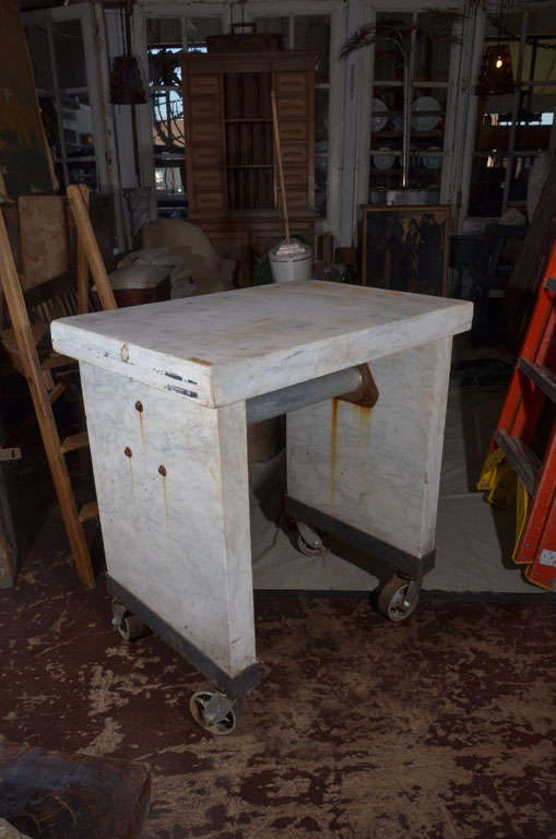 Marble Table with Casters