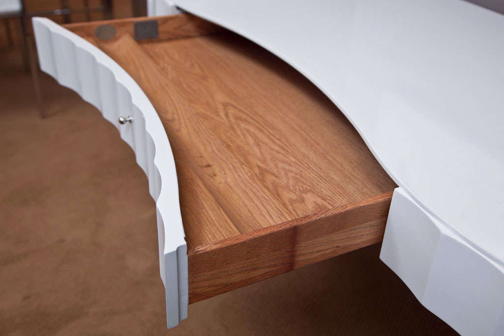 Wood White Lacquered Desk/Vanity Barbara Barry for Baker