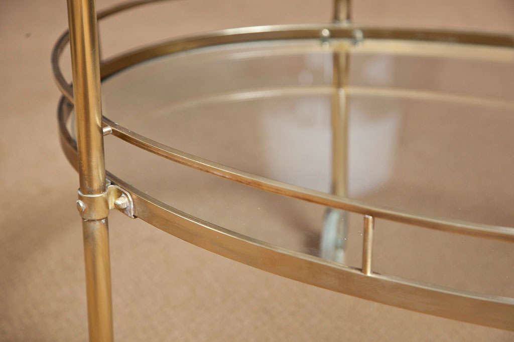 2 Tier Oval Brass Bar Cart 1