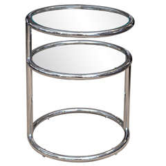 Round Chrome Swivel Table