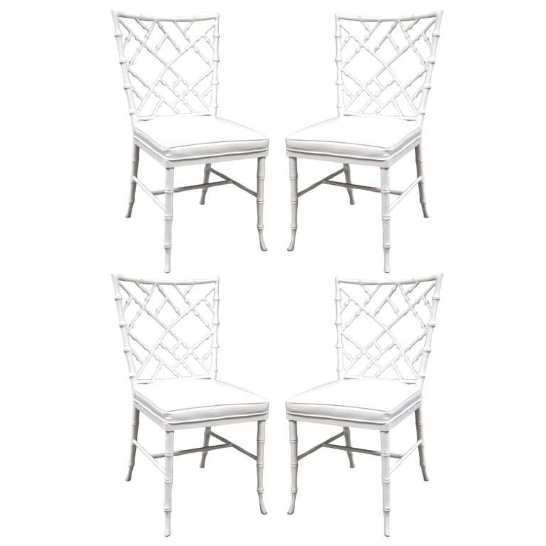 Set of 4 Faux Bamboo Chairs