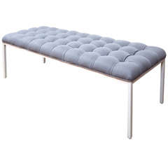 White Lacquered Metal Bench