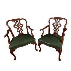 Pair of 19th Century English Mahogany George III Armchairs 10