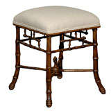 Antique English Faux Bamboo Stool