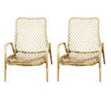 Pair  Of Garden  Fiberglass  Chairs