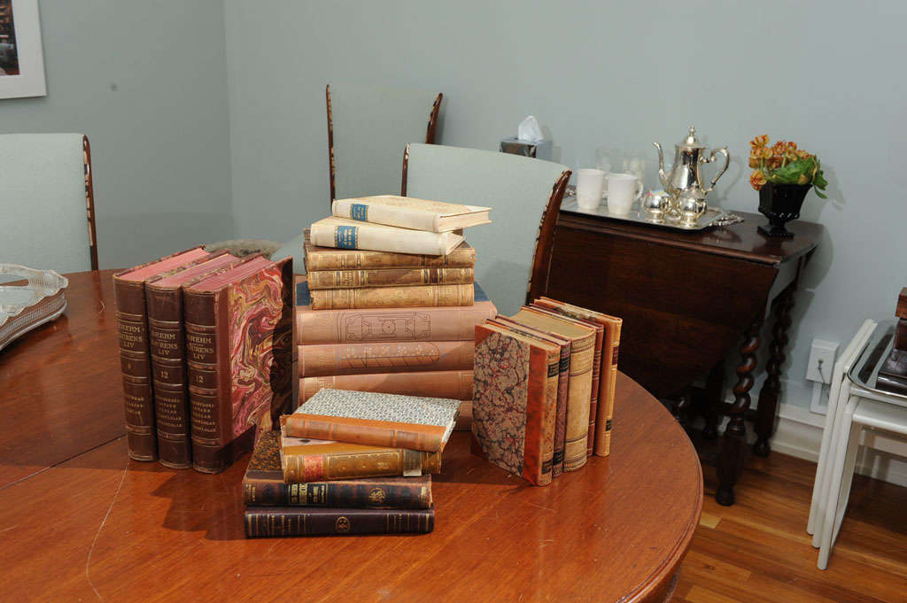 Swedish Assorted Leather Bound Books For Sale