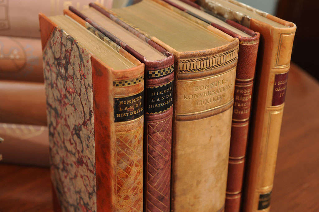 Assorted Leather Bound Books In Good Condition For Sale In San Francisco, CA