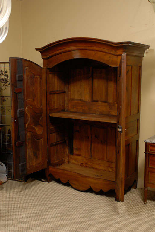 Petite Early 19th Century  French Country Walnut Armoire 2