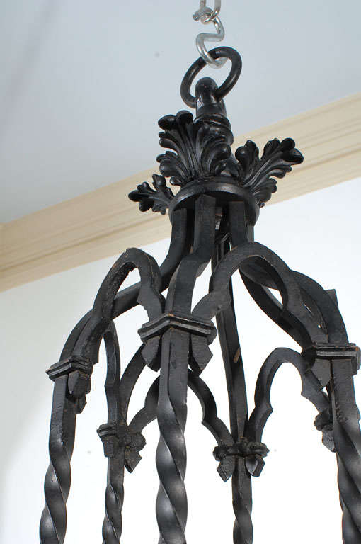 Gothic Style Lantern in Aged Bronze In Excellent Condition For Sale In Alexandria, VA