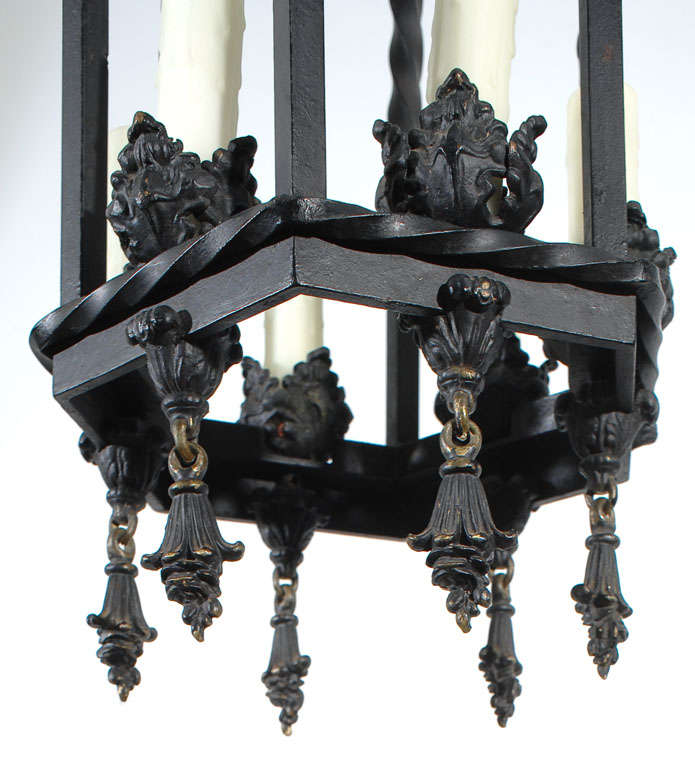 Gothic Style Lantern in Aged Bronze For Sale 1