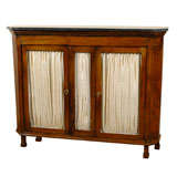 Antique Narrow Italian Neoclassical Credenza with Marble Top, ca. 1800.