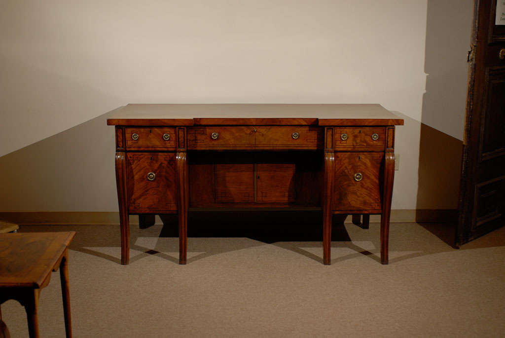 Regency English Mahogany Sideboard with Greek Key Inlay