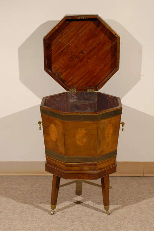 Octagonal Cellarette with Satinwood Inlay, ca. 1790 at 1stDibs