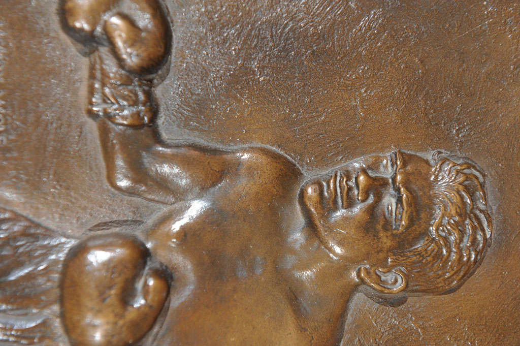 Bronze Plaque of Boxer Max Schmeling, Heavyweight Champ 1