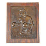 Bronze Plaque of Boxer Max Schmeling, Heavyweight Champ