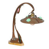 Antique Austrian Seccessionist Jeweled Table Lamp