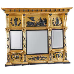 Fine English Regency Parcel-Ebonized Giltwood Mirror, circa 1800 8