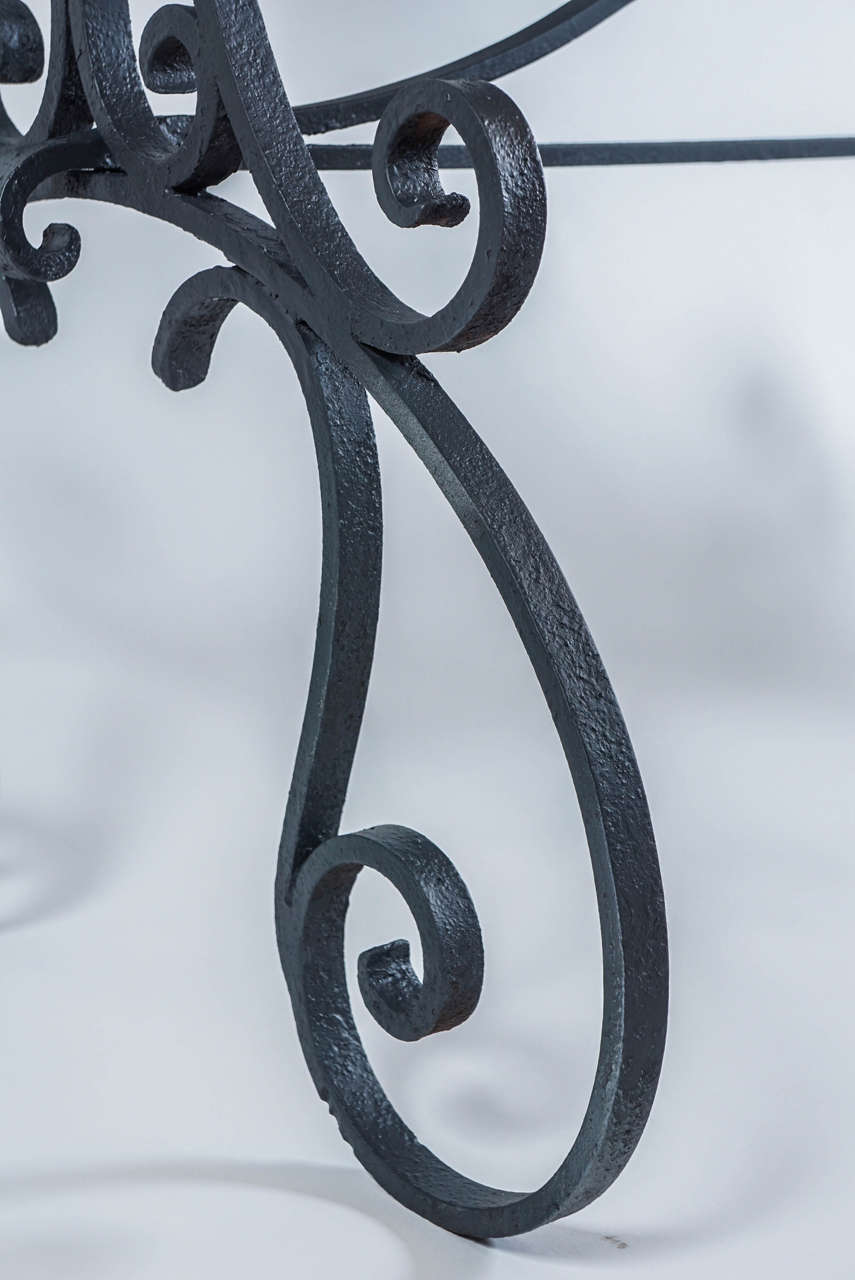 French Iron and Marble Garden Table, France, circa 1890