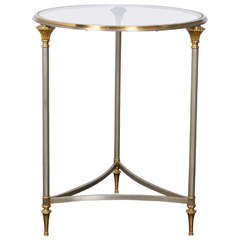 Steel and Brass Occasional Table by Maison Jansen, 1960s
