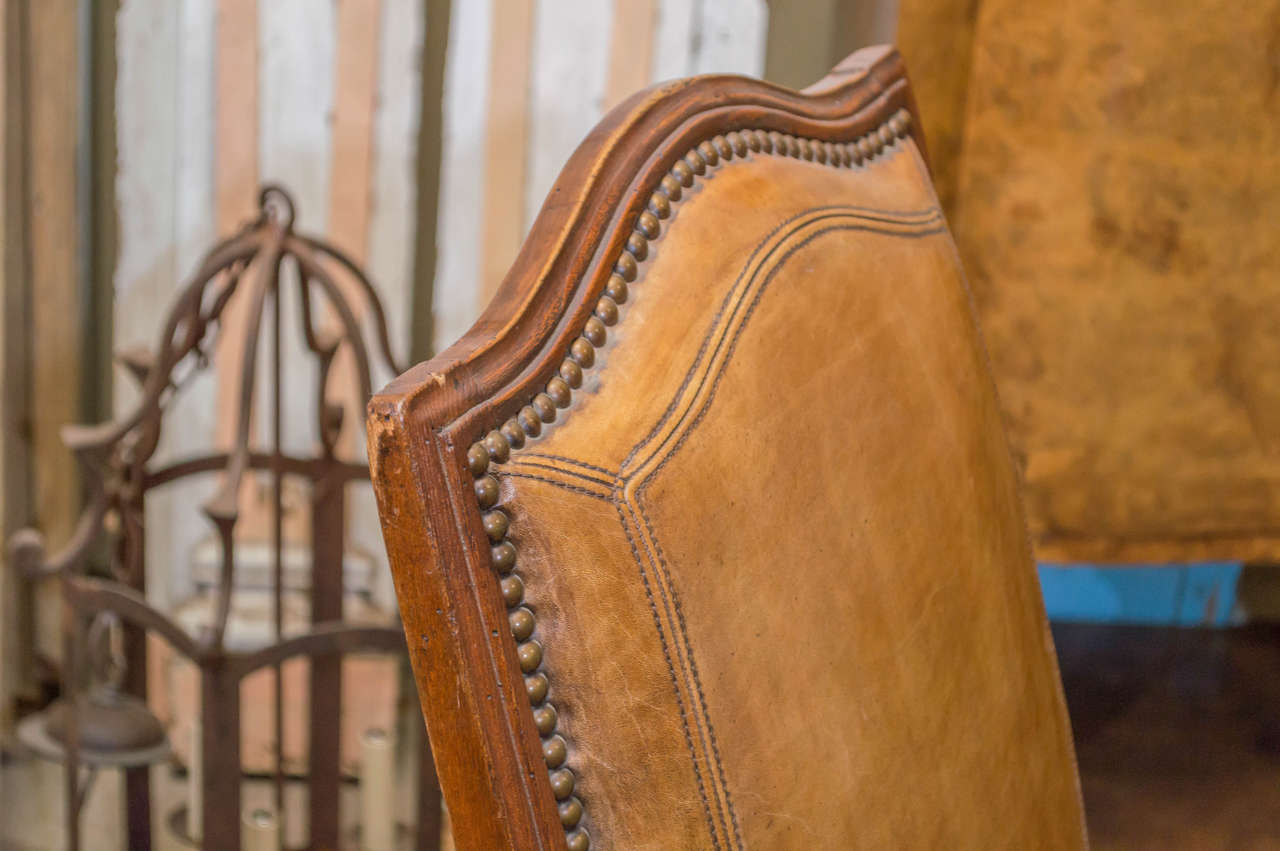 Pair of Early 19th Century French  Leather Chairs 1