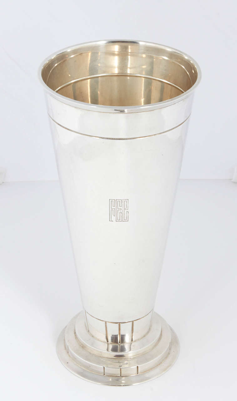 Art Deco Gorham Modern American Sterling Silver Vase Prototype by Erik Magnussen