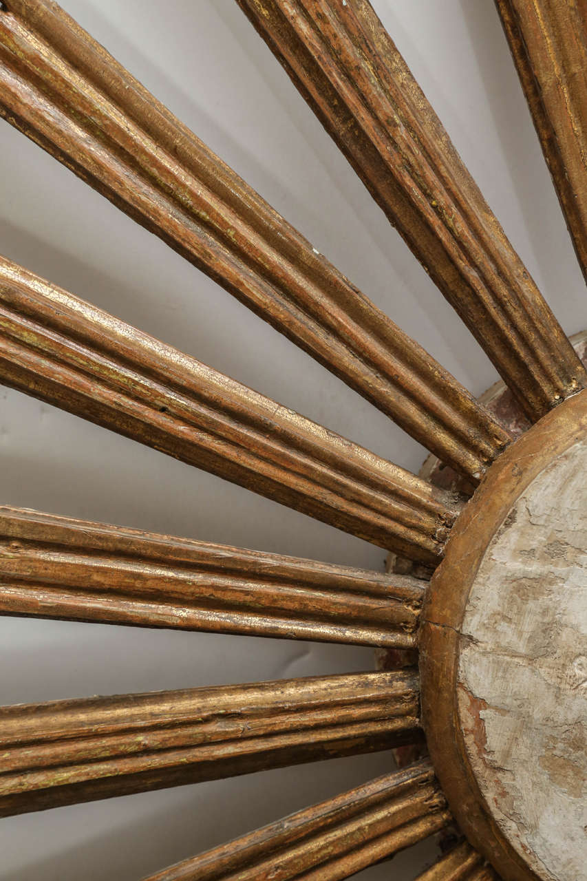 18th Century Sunburst with Sacred Heart Center Originally in a Church Altar In Good Condition In Houston, TX