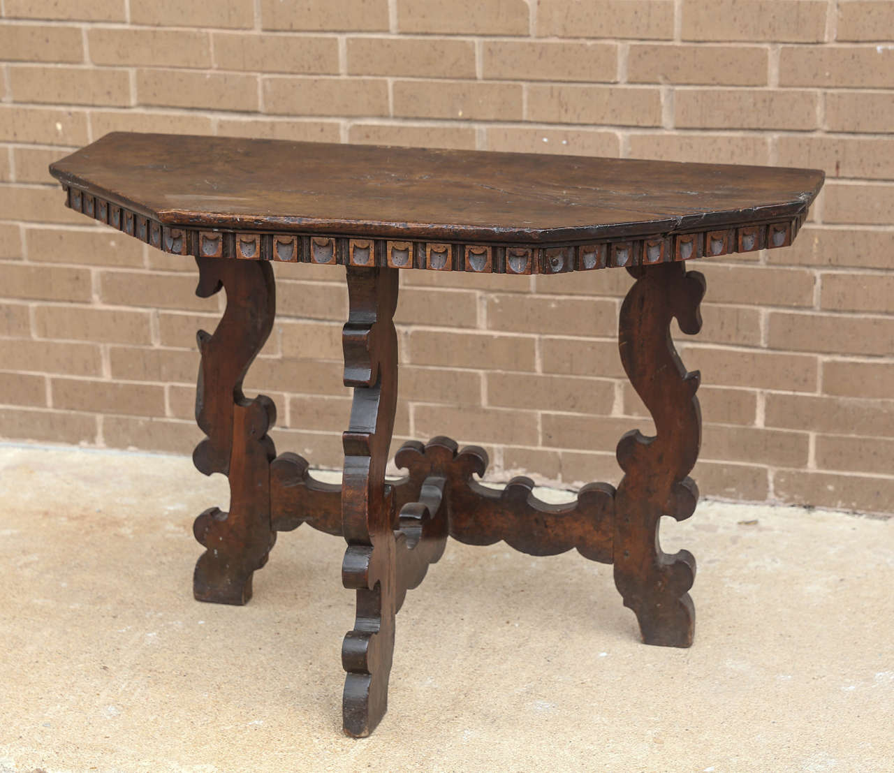 18th Century Italian Walnut Demilune