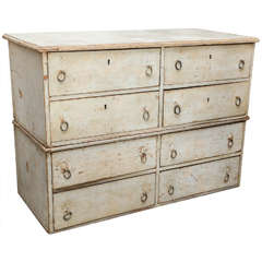 Antique Two-Part Commode from Sweden with Original Paint, circa 1800