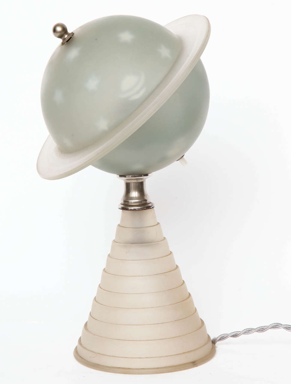 Rare molded glass table lamp in the style of Marius Sabino or Muller glass.