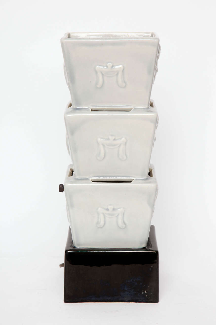 Milieu du XXe siècle Lampes en céramique françaises des années 1930 dans le style de Lejean en vente