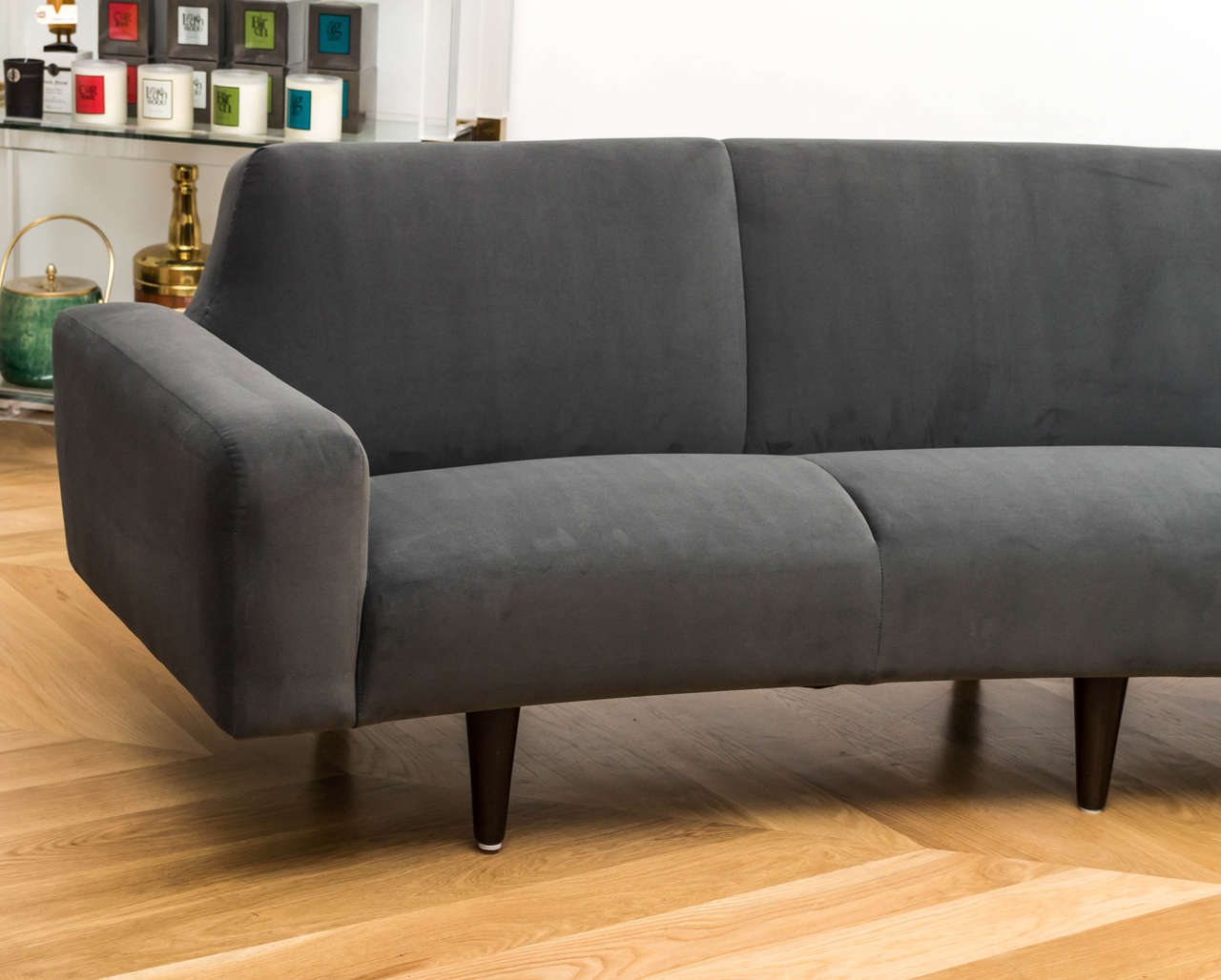 Illum Wikelso Curved Danish Sofa In Excellent Condition For Sale In San Francisco, CA
