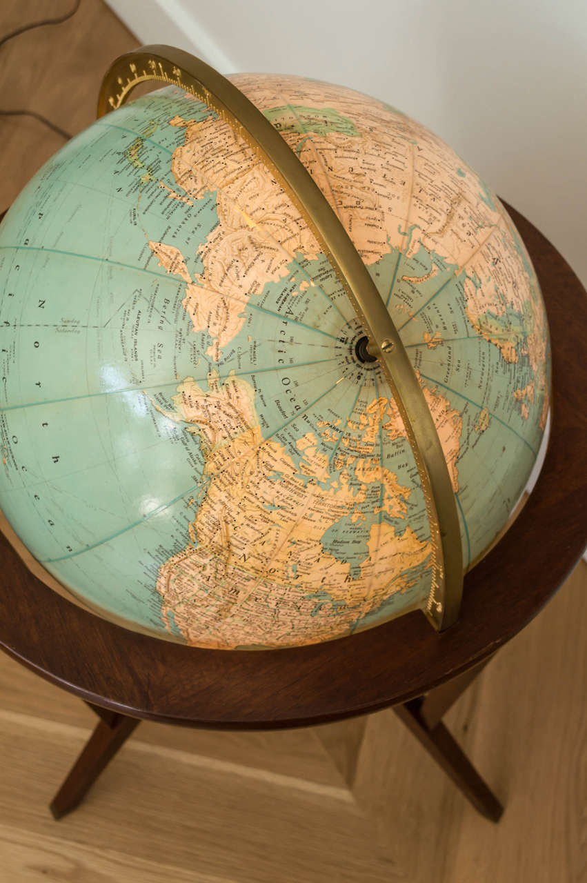 Dunbar Illuminated Terrestrial Globe For Sale 1