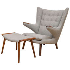 Hans J. Wegner Papa Bear Chair and Ottoman Hans J. Wegner Papa Bear Chair and Ottoman