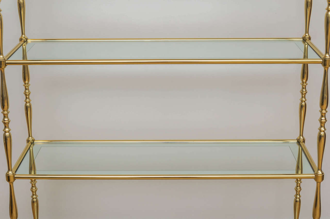 Italian Brass and Glass Shelf In Excellent Condition In San Francisco, CA
