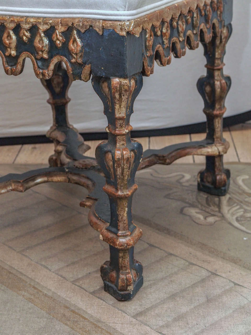 Wood Pair of Italian Baroque Side Chairs