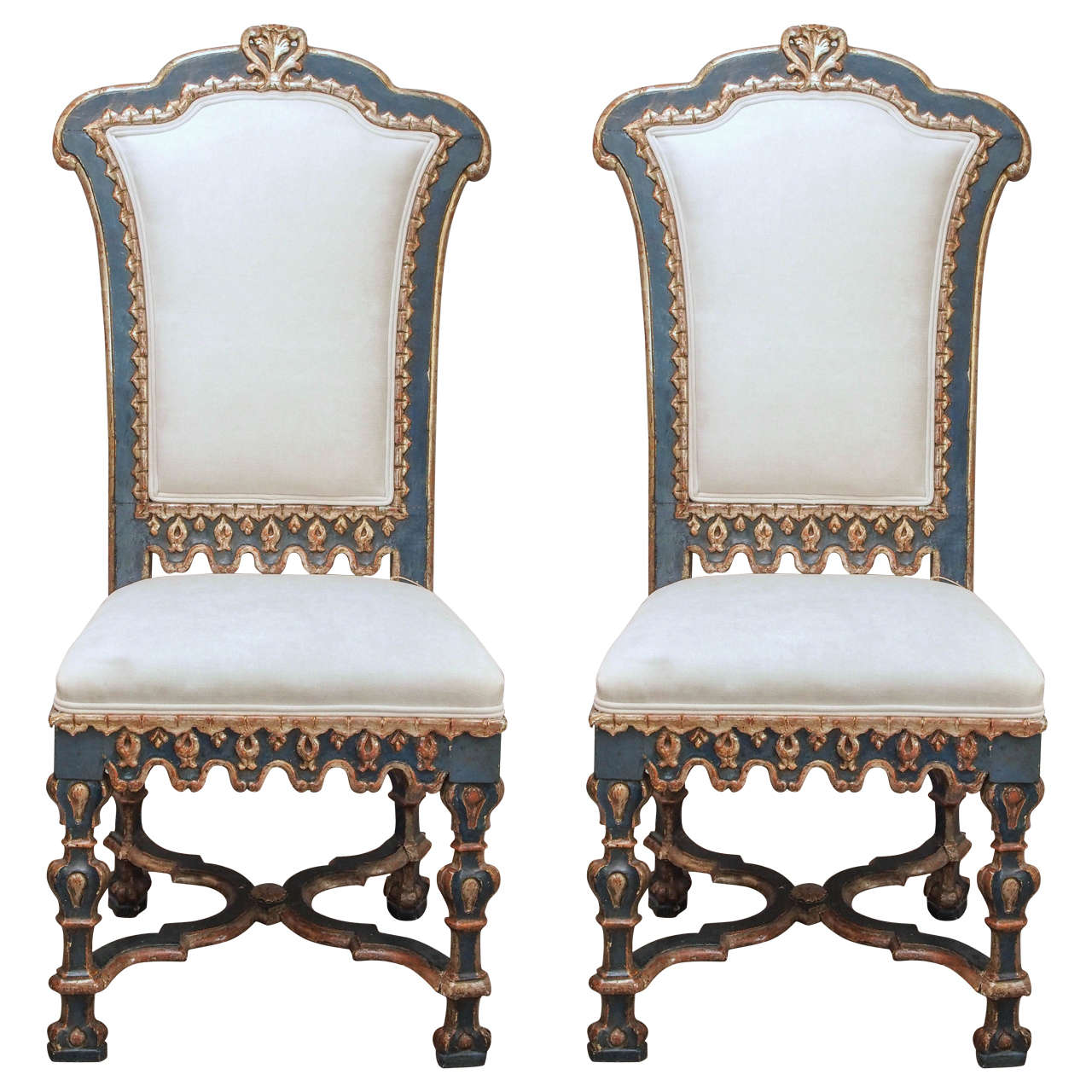 Pair of Italian Baroque Side Chairs For Sale at 1stdibs
