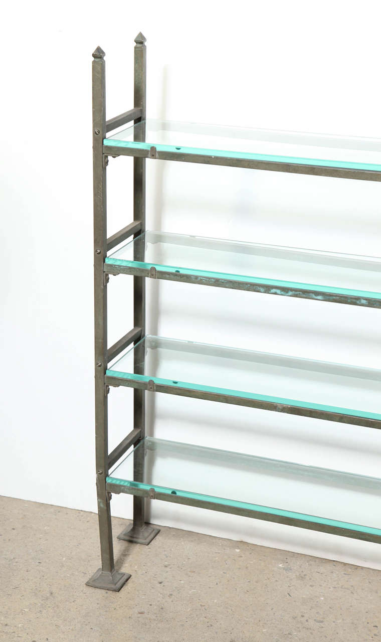 narrow glass shelves
