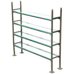 Circa 1880 Narrow Brass and Beveled Glass Etagere with Four Shelves 7