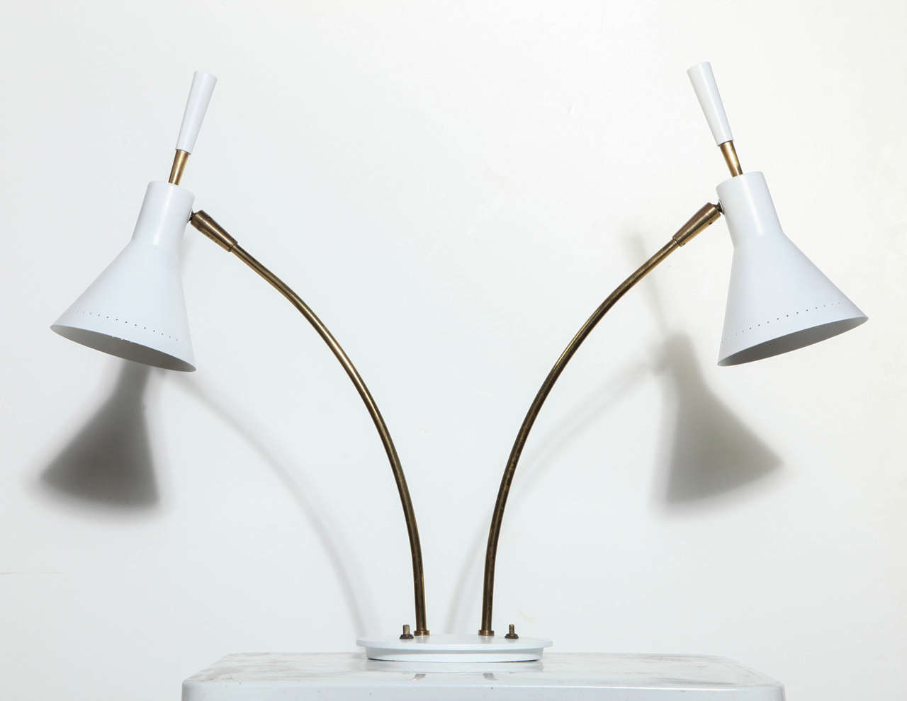 rare 1950s Double Cone Lightolier Library Lamp