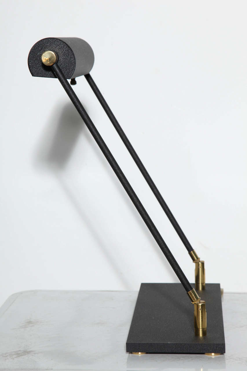 Brass Machine Age Desk Lamp In Good Condition In Bainbridge, NY