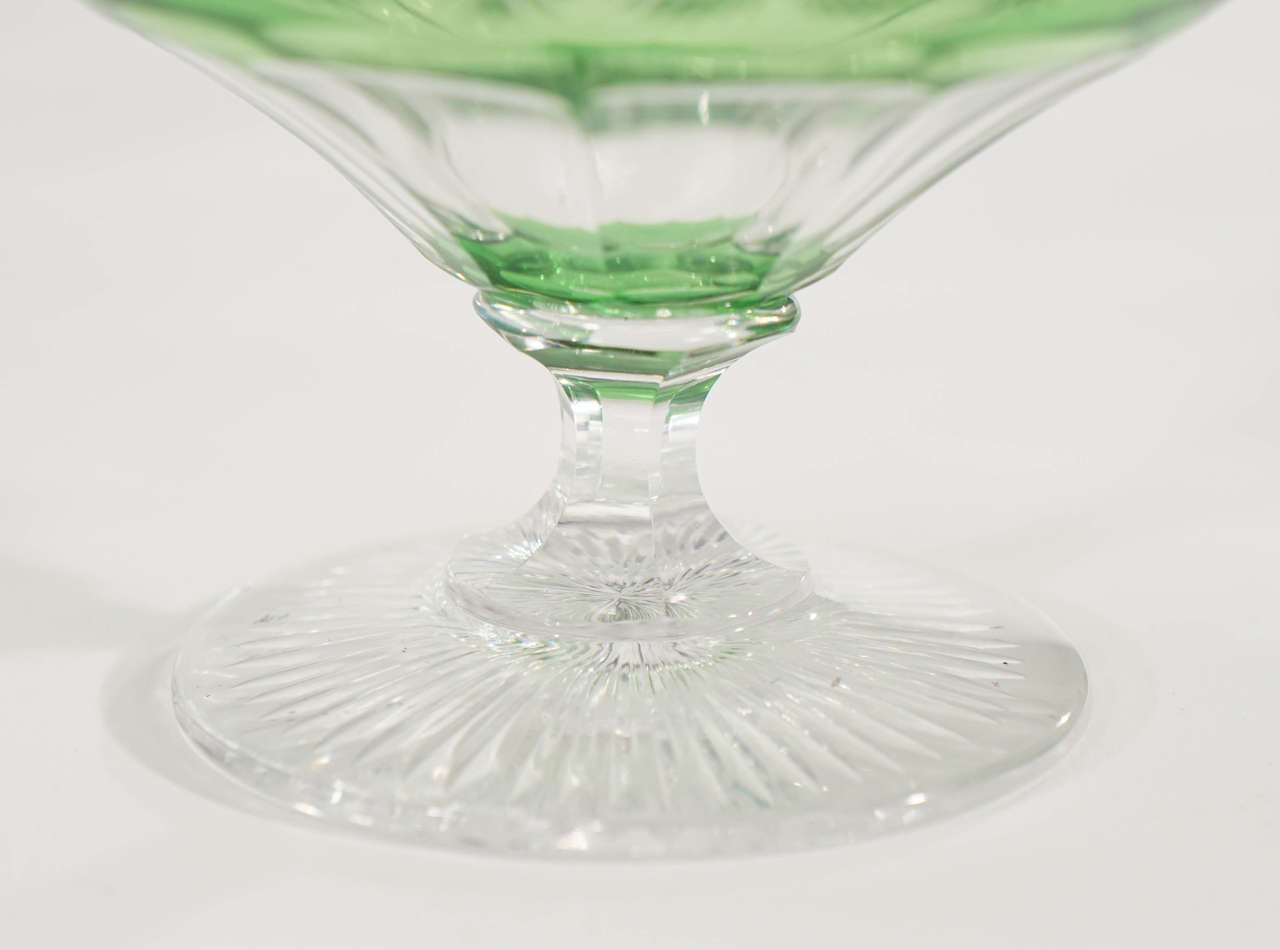 Ensemble de carafes à décanter en cristal soufflé à la main vert pomme avec superposition de 12 cordons en vente 2