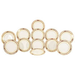 12 Minton Dinner Plates Hand-Painted Nautical Maritime Motif  Signed J E Dean